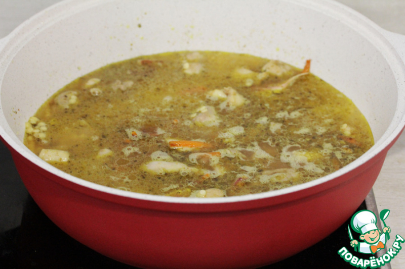 Плов из птитима с курицей