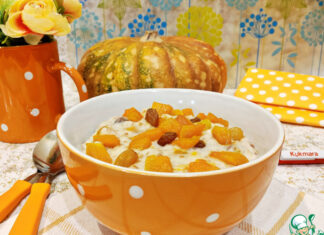 Пшеничная каша с тыквой и изюмом
