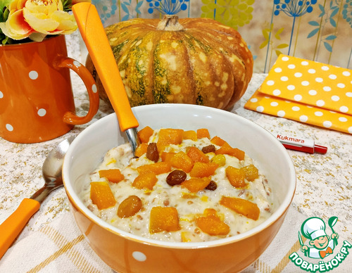 Пшеничная каша с тыквой и изюмом