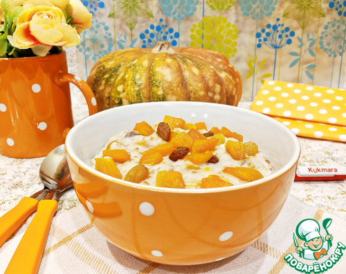 Пшеничная каша с тыквой и изюмом