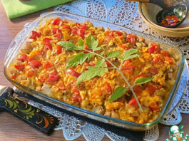 Рагу с мясом, овощами в густом соусе
