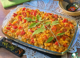 Рагу с мясом, овощами в густом соусе