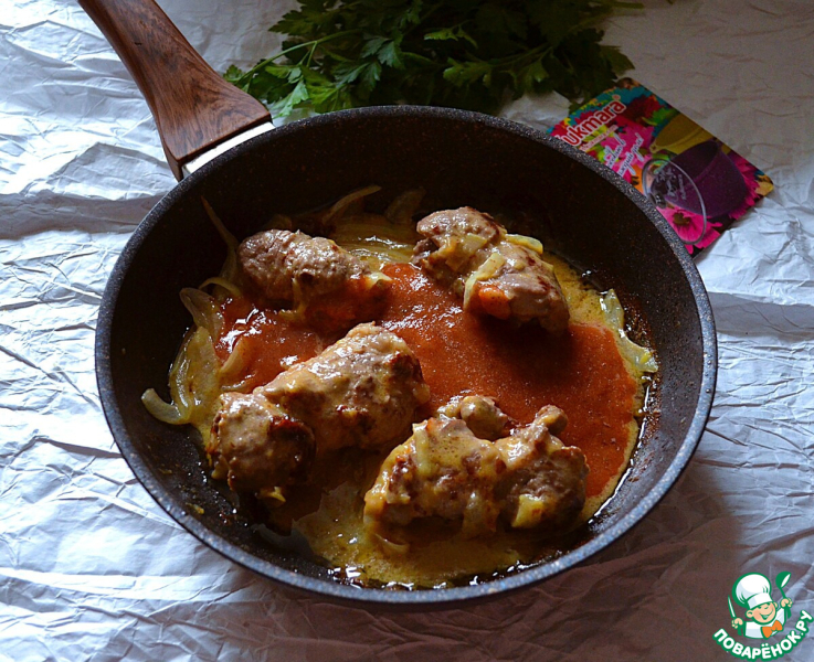 Рулетики с сыром и жареным луком
