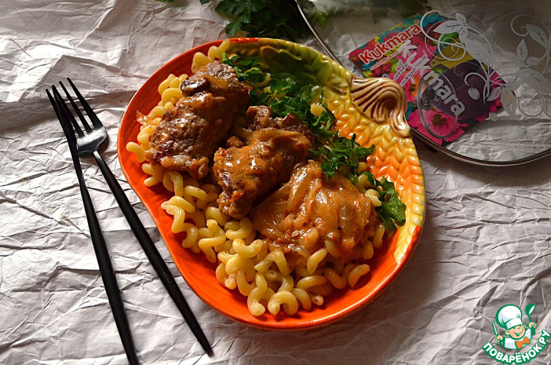 Рулетики с сыром и жареным луком