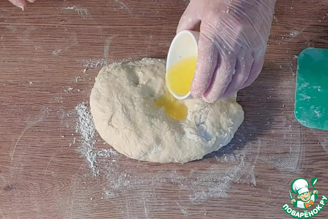 Сдобный разборный пирог с яблоками