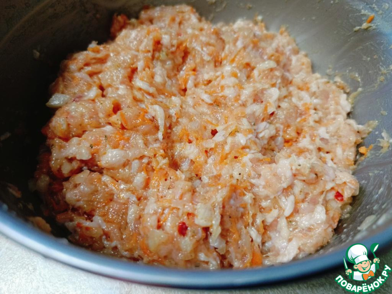 Вафли из лаваша с куриным фаршем