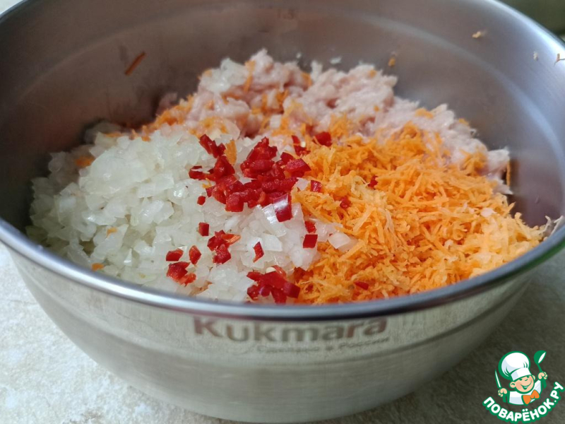 Вафли из лаваша с куриным фаршем