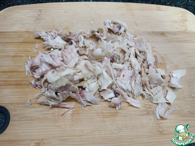 Запеканка с отварной курицей и овощами