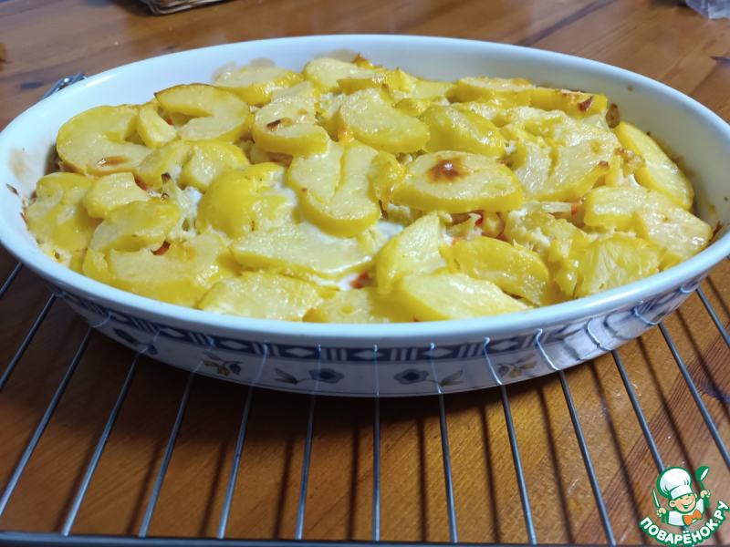 Запеканка с отварной курицей и овощами