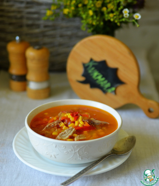 Айнтопф с уткой, перцем и кукурузой