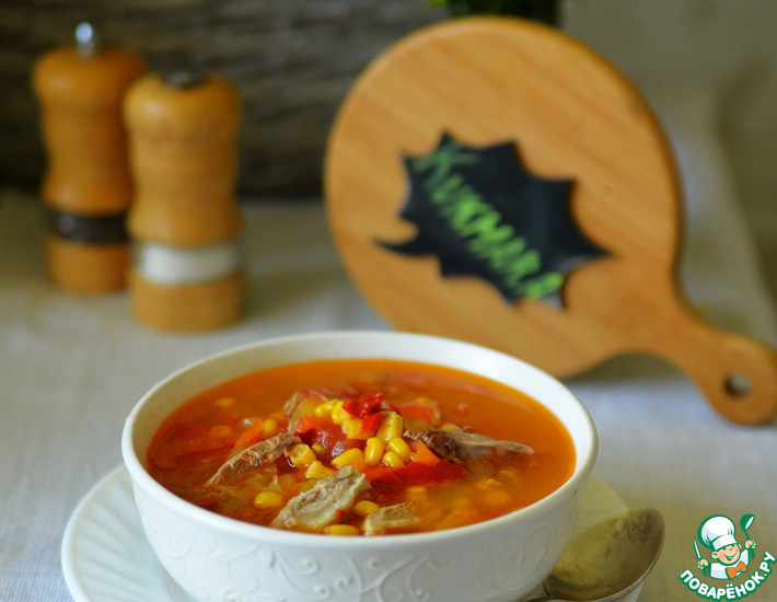 Айнтопф с уткой, перцем и кукурузой