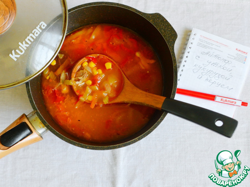 Айнтопф с уткой, перцем и кукурузой