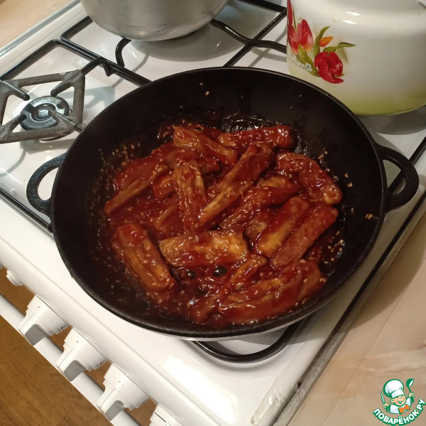 Баклажаны в кисло-сладком соусе