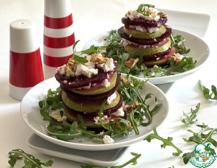 Башенки из свеклы и груши