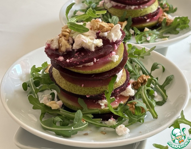 Башенки из свеклы и груши