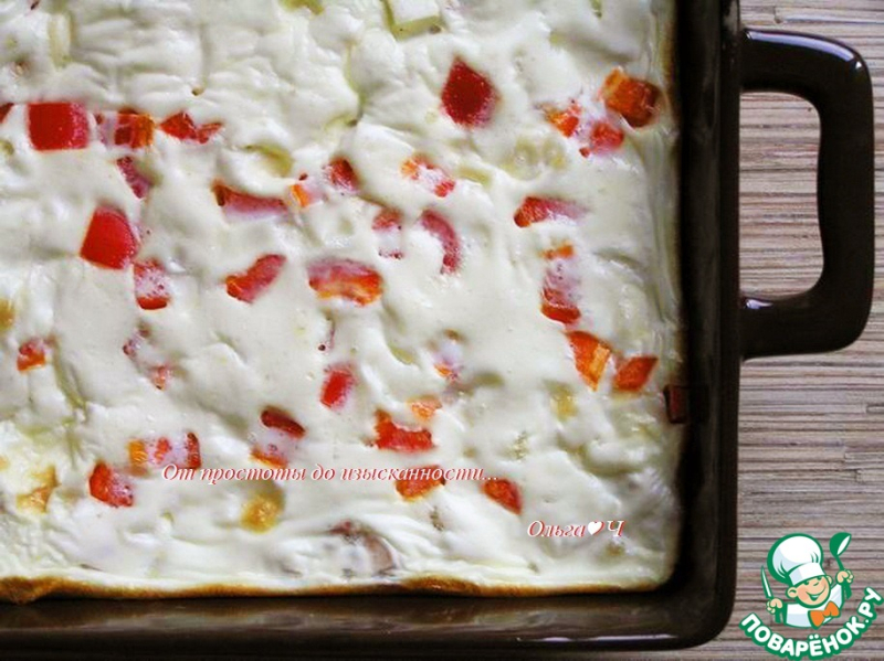 Белковая фриттата с курицей и брынзой