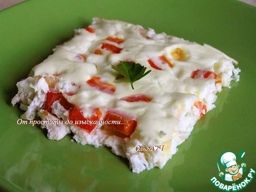 Белковая фриттата с курицей и брынзой