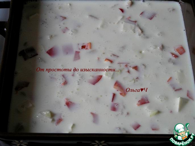 Белковая фриттата с курицей и брынзой