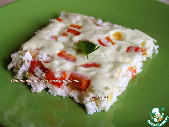 Белковая фриттата с курицей и брынзой