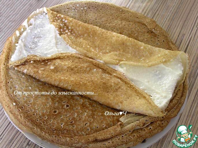 Блинчики с творогом в нежнейшей заливке