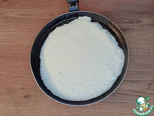 Блины на кипятке с грибной начинкой