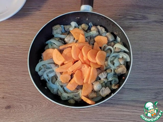 Блины на кипятке с грибной начинкой