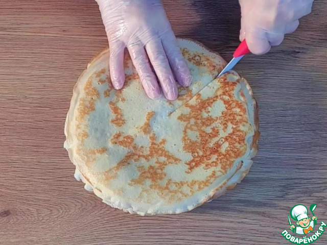 Блины на кипятке с грибной начинкой