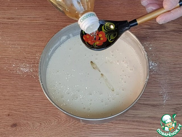 Блины на кипятке с грибной начинкой