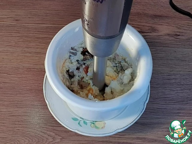 Блины на кипятке с грибной начинкой