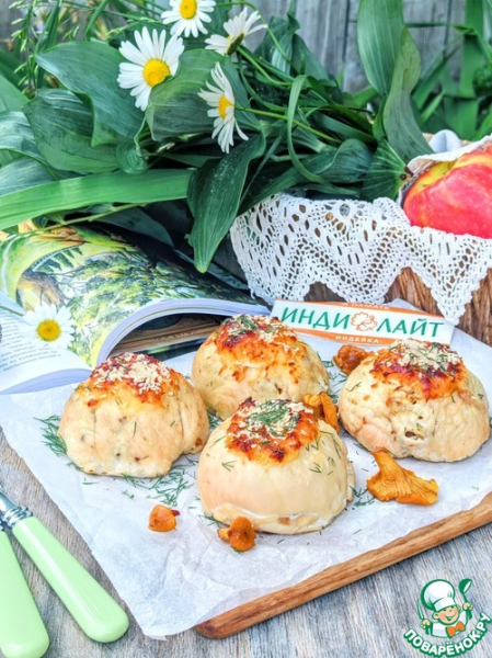 Бомбочки из индейки с лисичками