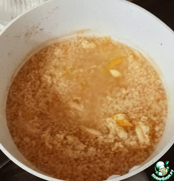 Брокколи с нутом и лимонным булгуром