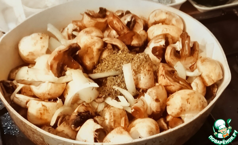 Cэндвичи с грибами, сыром и фасолью