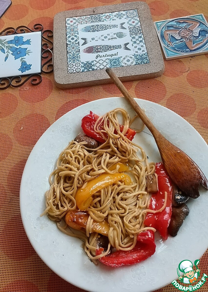 Чапче из овощей с лапшой