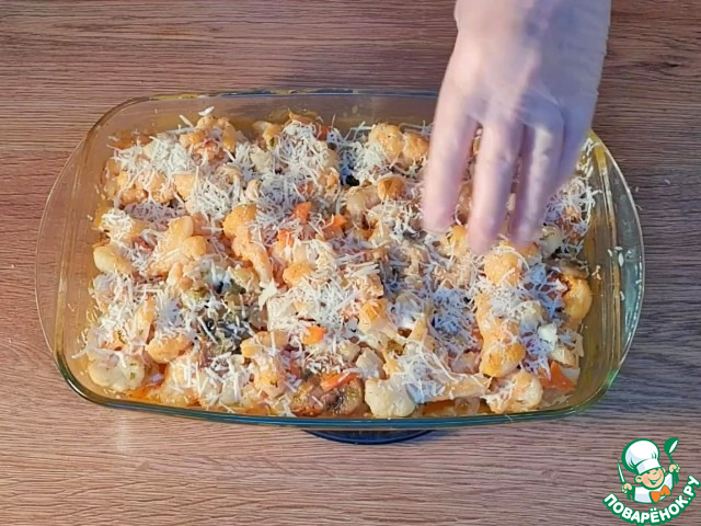 Цветная капуста с грибами