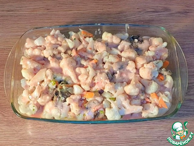 Цветная капуста с грибами