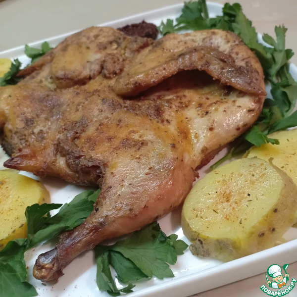 Цыплята-корнишоны, запеченные в духовке