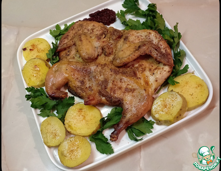 Цыплята-корнишоны, запеченные в духовке