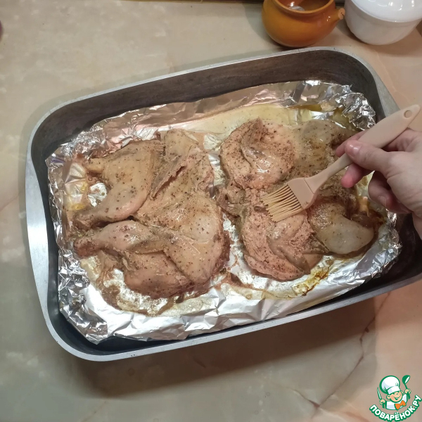 Цыплята-корнишоны, запеченные в духовке