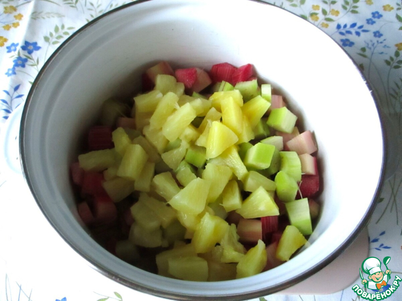 Джем из ревеня c ананасом