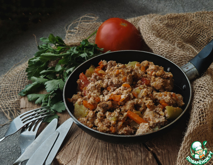 Фарш с овощами
