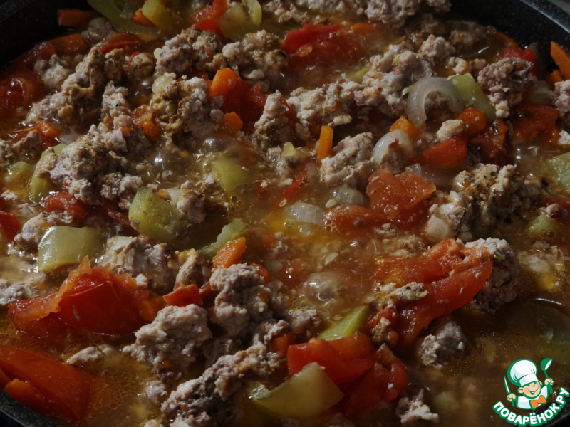 Фарш с овощами