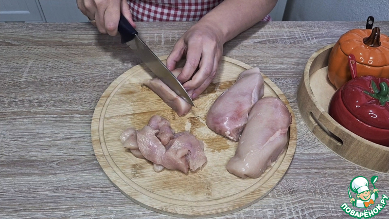 Фрикасе из цуккини и курицы