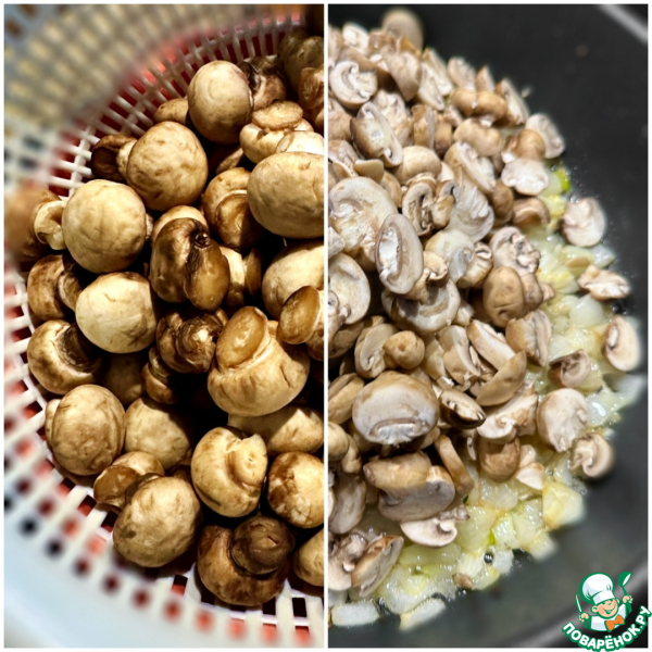 Голяшка говяжья томлёная с грибами в сливках