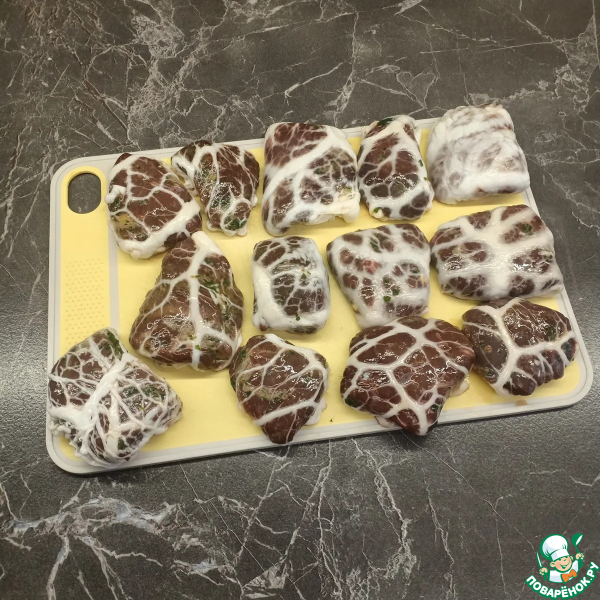 Говяжья печень в жировой сетке