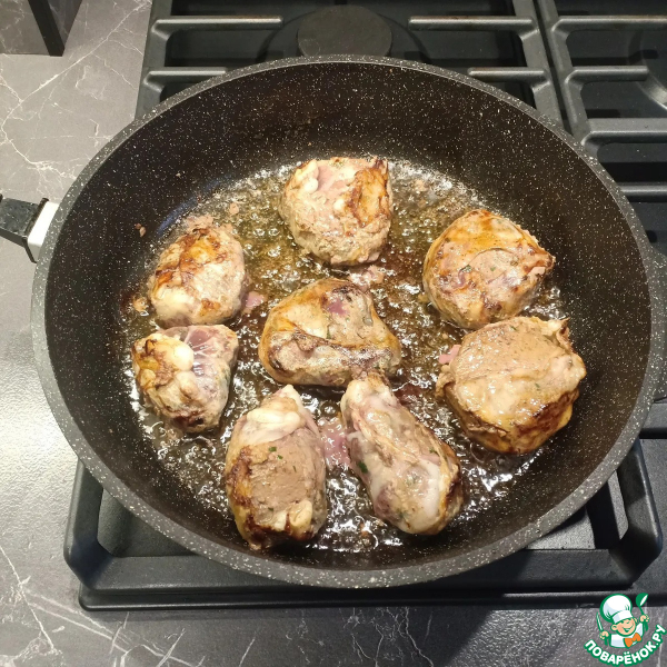 Говяжья печень в жировой сетке