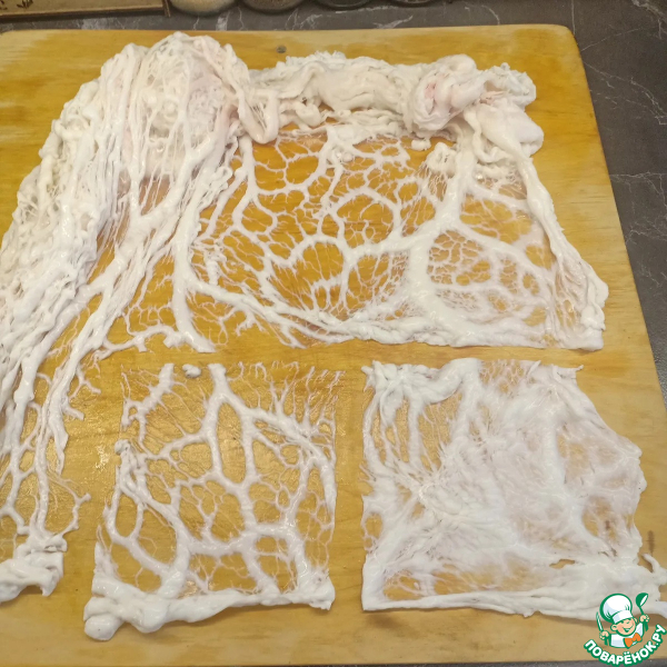 Говяжья печень в жировой сетке