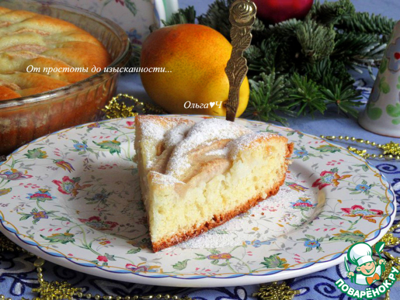 Имбирный пирог с грушами