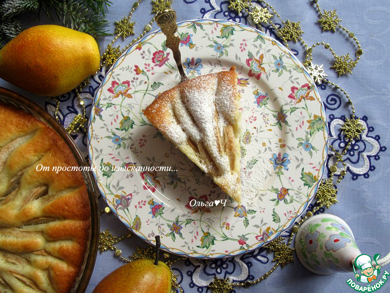 Имбирный пирог с грушами