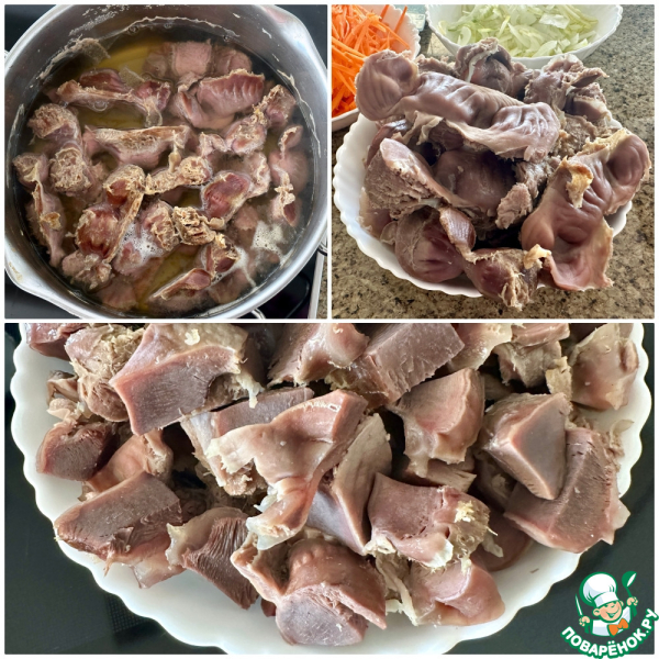 Индюшачьи желудки с булгуром
