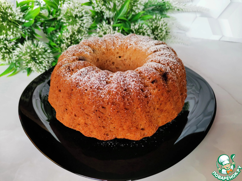 Яблочный кекс с черешней